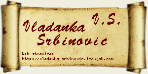 Vladanka Srbinović vizit kartica